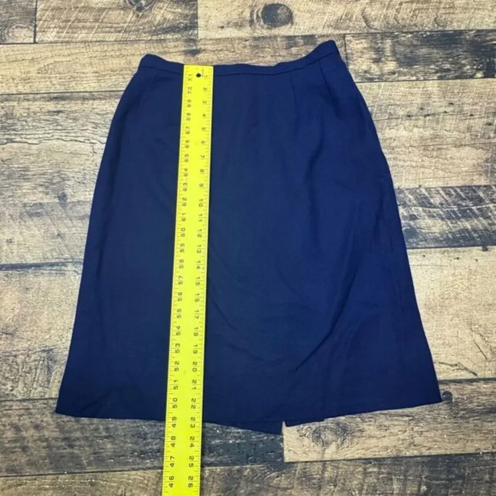 Birnbaum's Navy Blue‎ Professional Skirt Suit Blazer Set Business Office Wear
